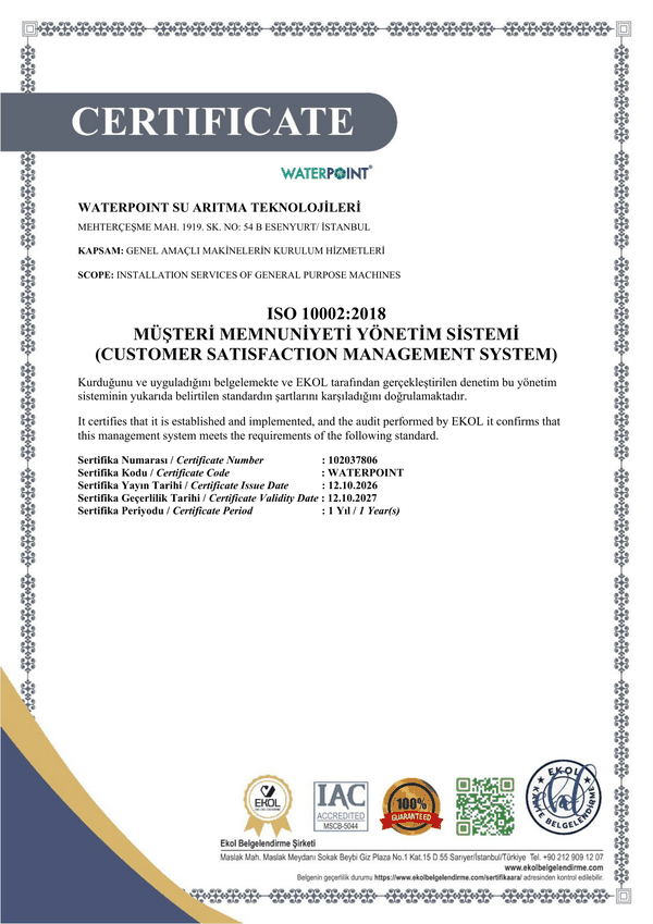 ISO 10002:2018 Customer Satisfaction Management System Certificate