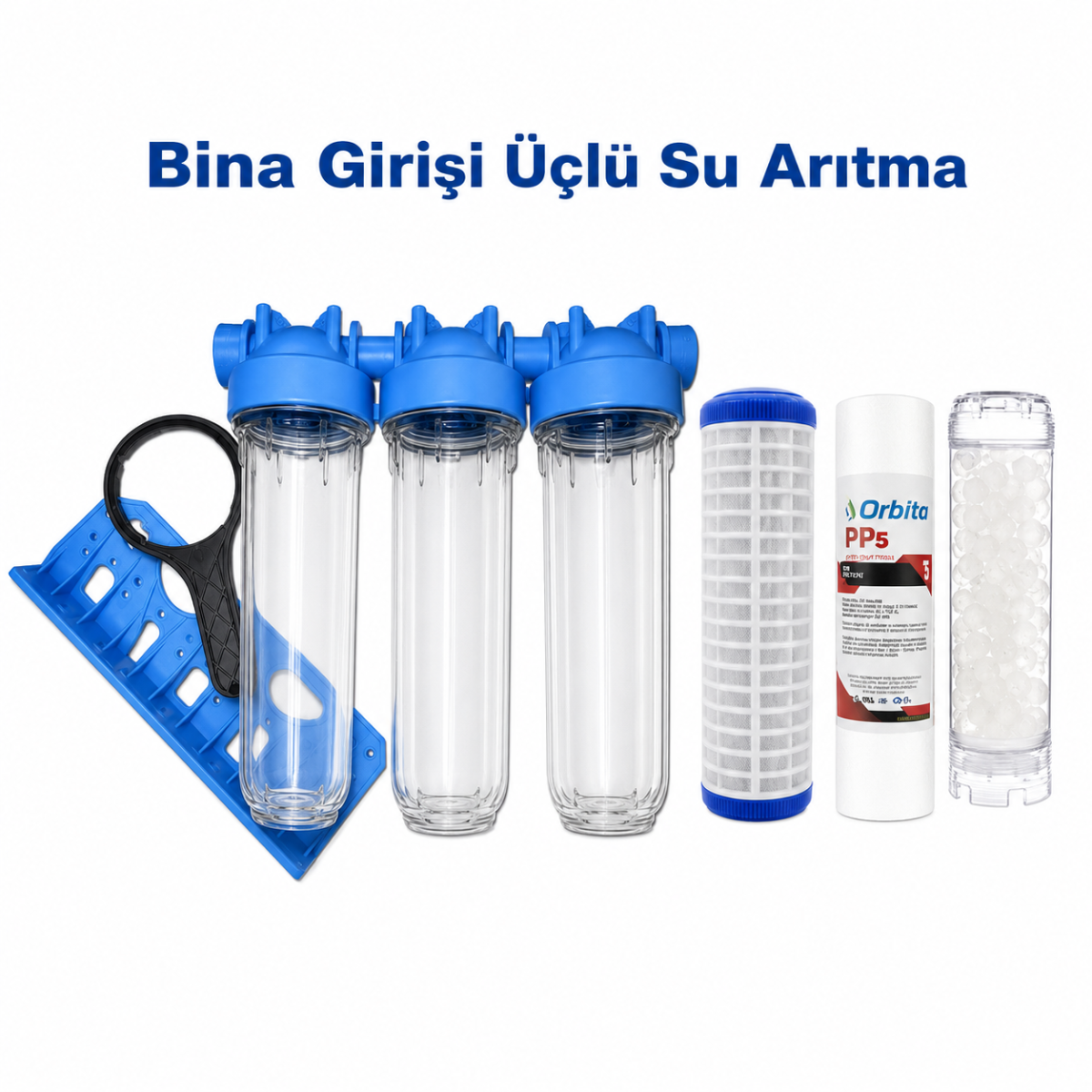 Bina Girişi Üçlü Su Arıtma Filtresi 4 Water Point merkezi bina girişi üçlü su arıtma filtresi