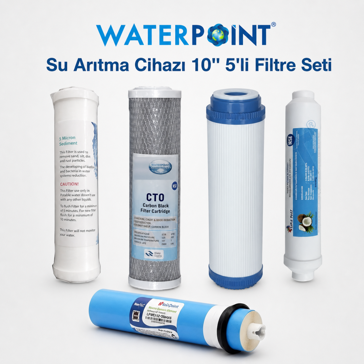 Water Point açık kasa 10 inç 5 li filtre seti