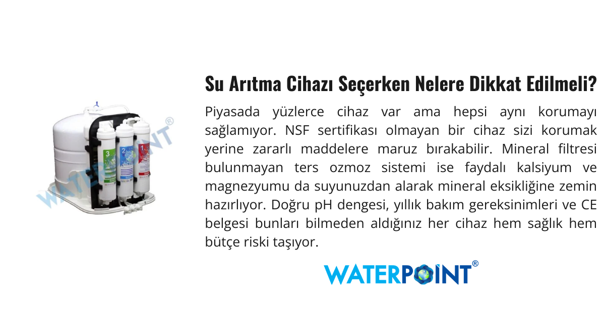 su arıtma cihazı seçim kriterleri doktor tavsiyesi