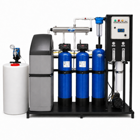 Water Point Endüstriyel Kuyu Suyu Arıtma Sistemi, 7 aşamalı klor kum karbon yumuşatma ters ozmoz mineral ve UV ünitesi