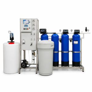 Water Point Endüstriyel Kuyu Suyu Arıtma Sistemi yakın plan, Runxin dijital valfli kum karbon yumuşatma tankları ve ters ozmoz modülü