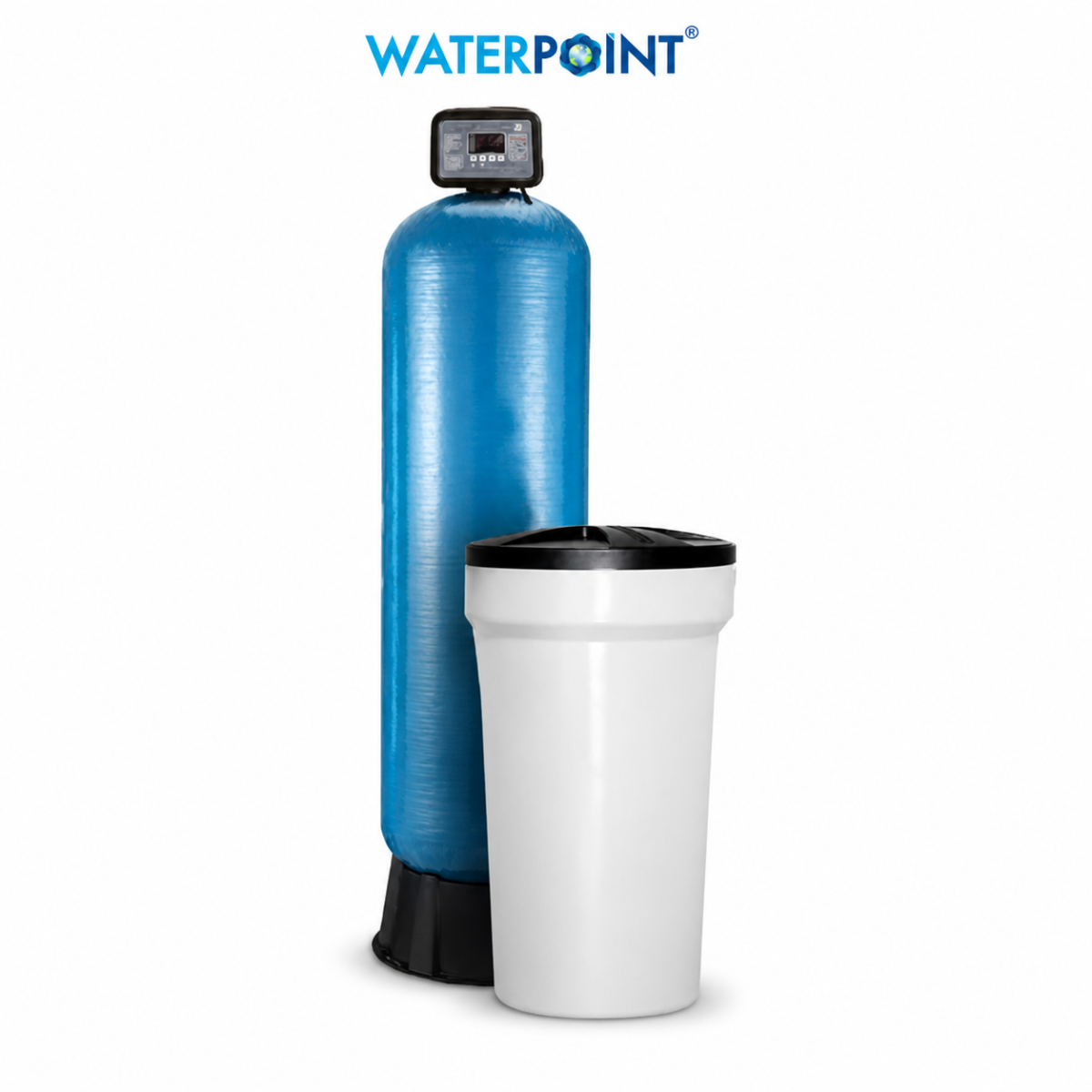 Sanayi Tipi Kireç Arıtma Cihazı 2 Water Point Sanayi Tipi Kireç Arıtma Cihazı, 150 litre katyonik reçineli Runxin debi kontrollü merkezi su yumuşatma sistemi