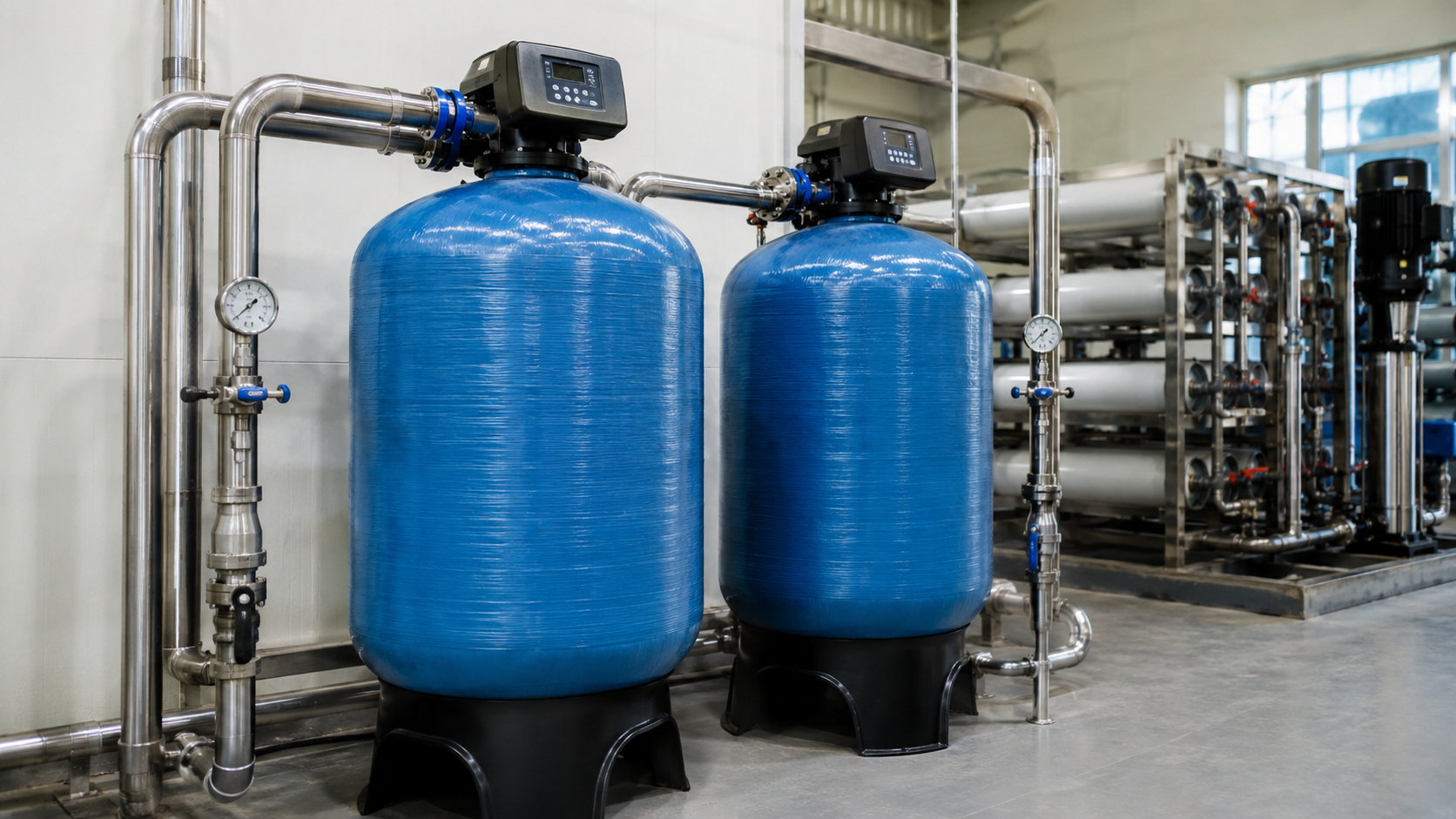 Kum Filtresi Nedir? Çalışma Prensibi ve Kullanım Alanları 1 Kum filtresi tanklarının endüstriyel sistemde kurulumu