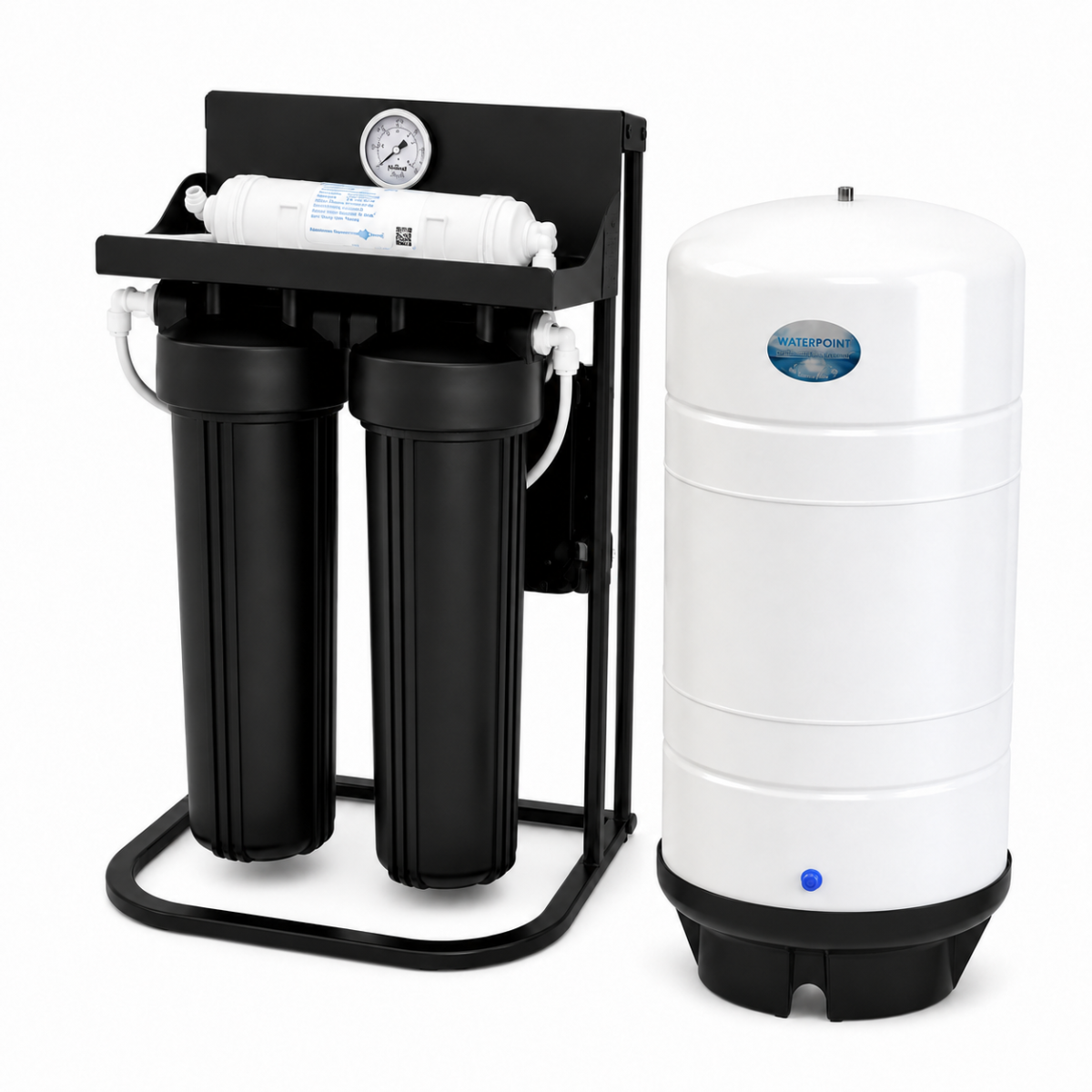 Otel Tipi Su Arıtma Cihazı Merlin 1000 GPD 80 Litre Tanklı 3 Otel Tipi Su Arıtma Cihazı Merlin ünitesinin çift membranlı yapısı ve filtre kademeleri