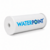 فلتر كربون Big Blue CTO مقاس 10 بوصة، منظر أفقي؛ هيكل مغطى بشبكة وشعار Water Point وغطاء طرفي أبيض بفتحة مركزية