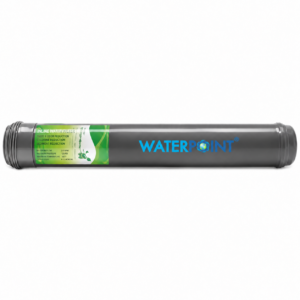 فلتر خرطوشة كربون GAC مقاس 20 بوصة؛ هيكل رمادي داكن وطرف أيسر ملولب وملصق أخضر وشعار Water Point، منظر أمامي أفقي