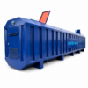 Wastewater Treatment System, blue container body with the Water Point logo, front view