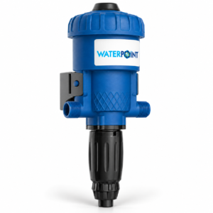Water Point Hydrakos D25RE050FP00 mütənasib dozlama nasosu, mavi korpus və divar kronşteyni ilə